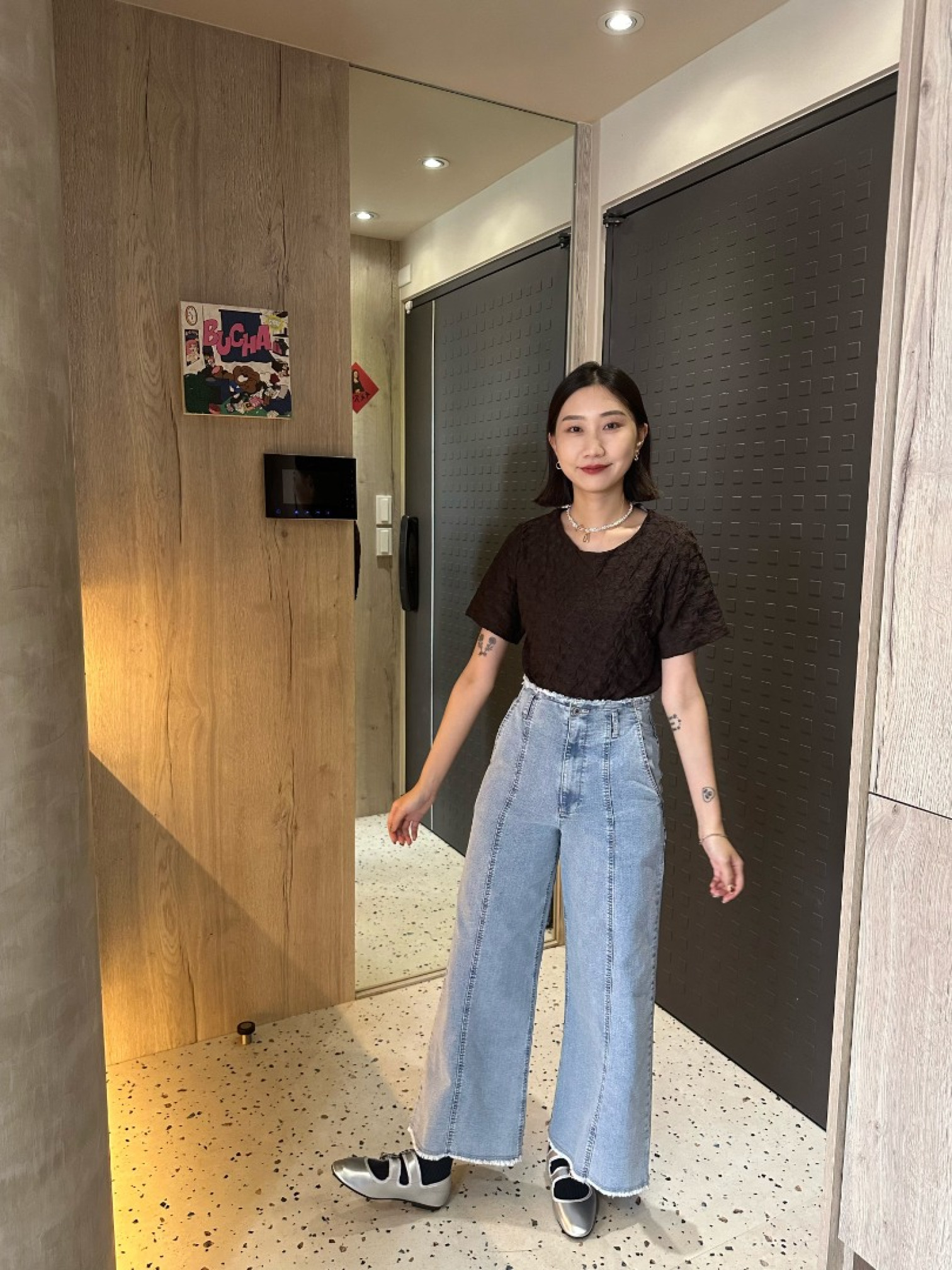 🇯🇵破壞感鬚邊中線牛仔褲/淺藍