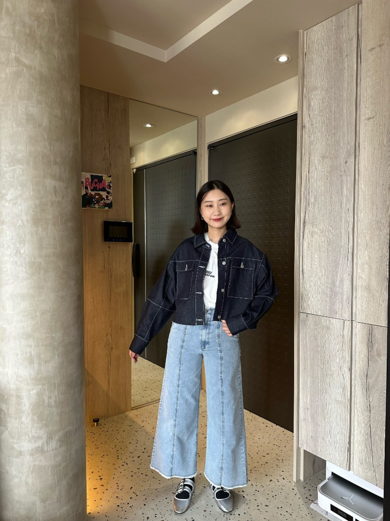 🇯🇵破壞感鬚邊中線牛仔褲/淺藍