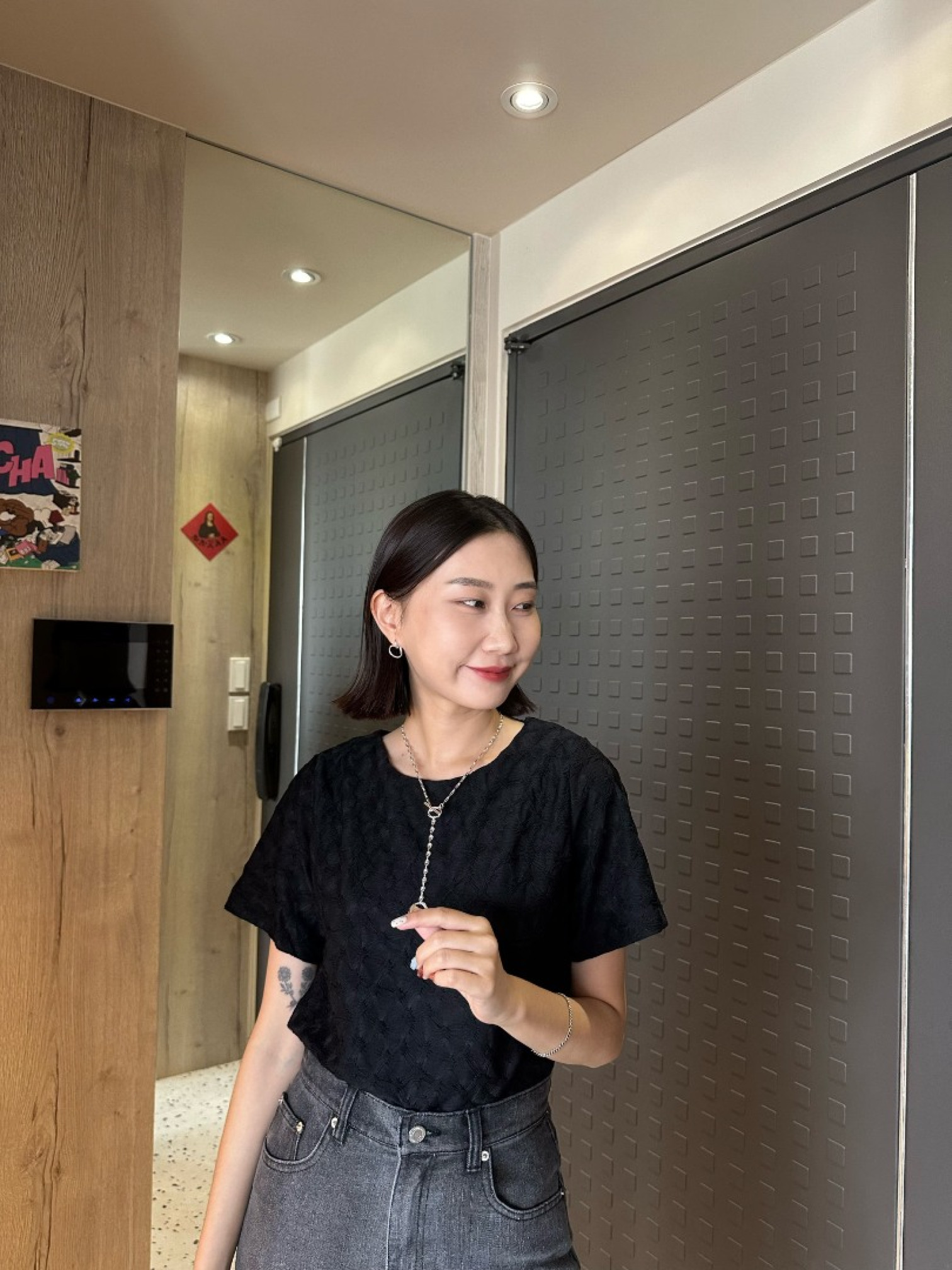 🇯🇵彈性立體感紋理短T/咖&黑