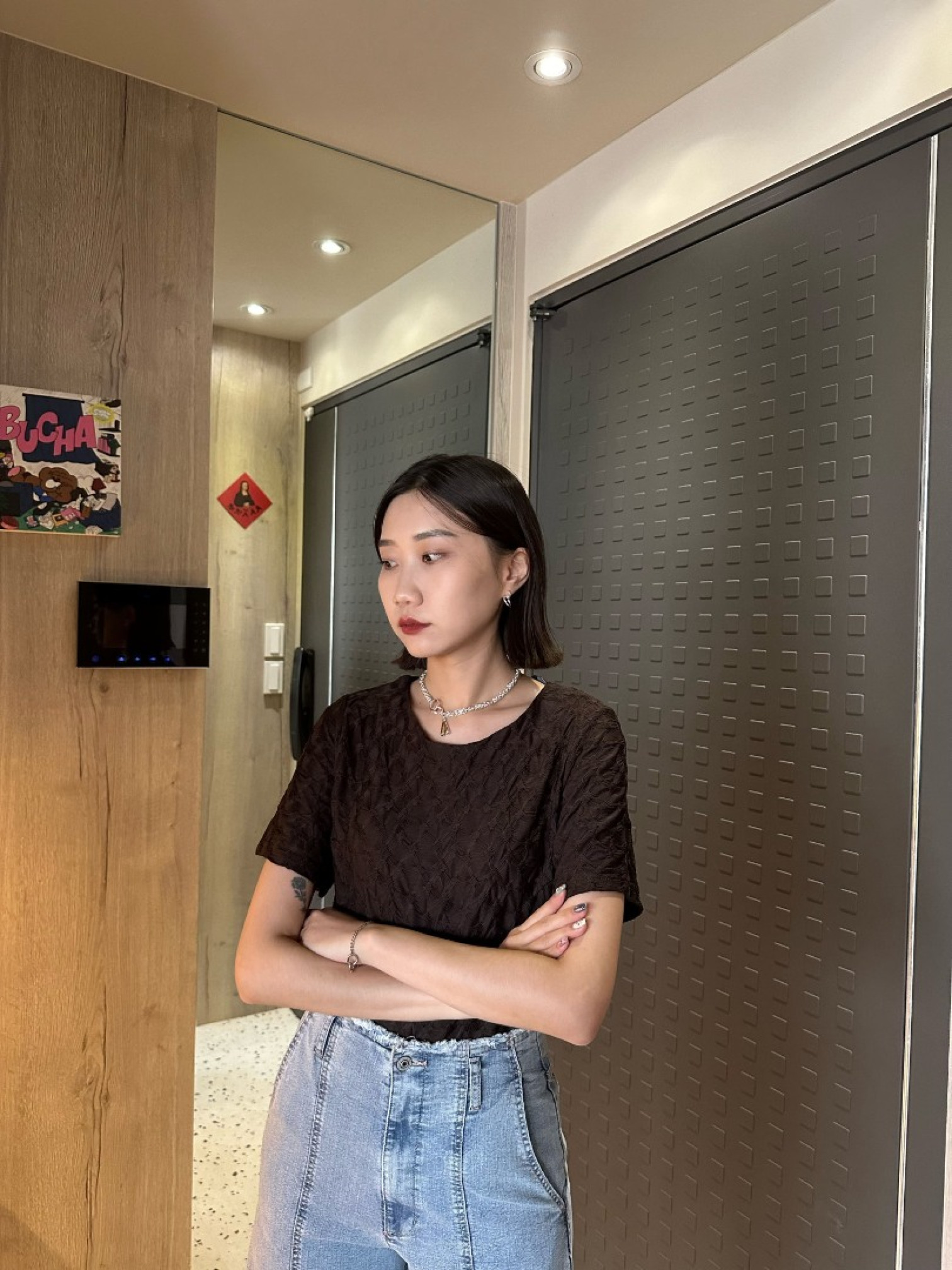 🇯🇵彈性立體感紋理短T/咖&黑