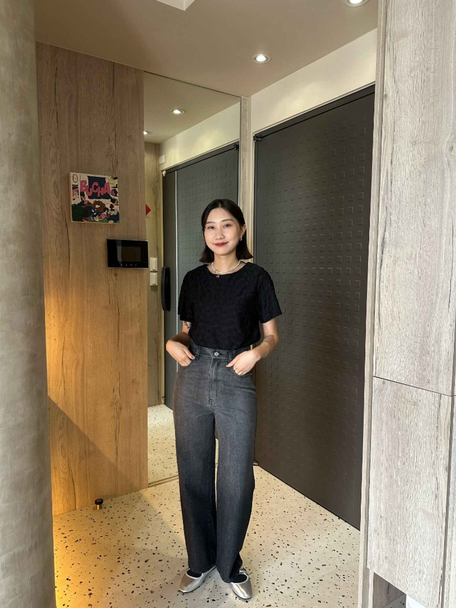 🇯🇵彈性立體感紋理短T/咖&黑