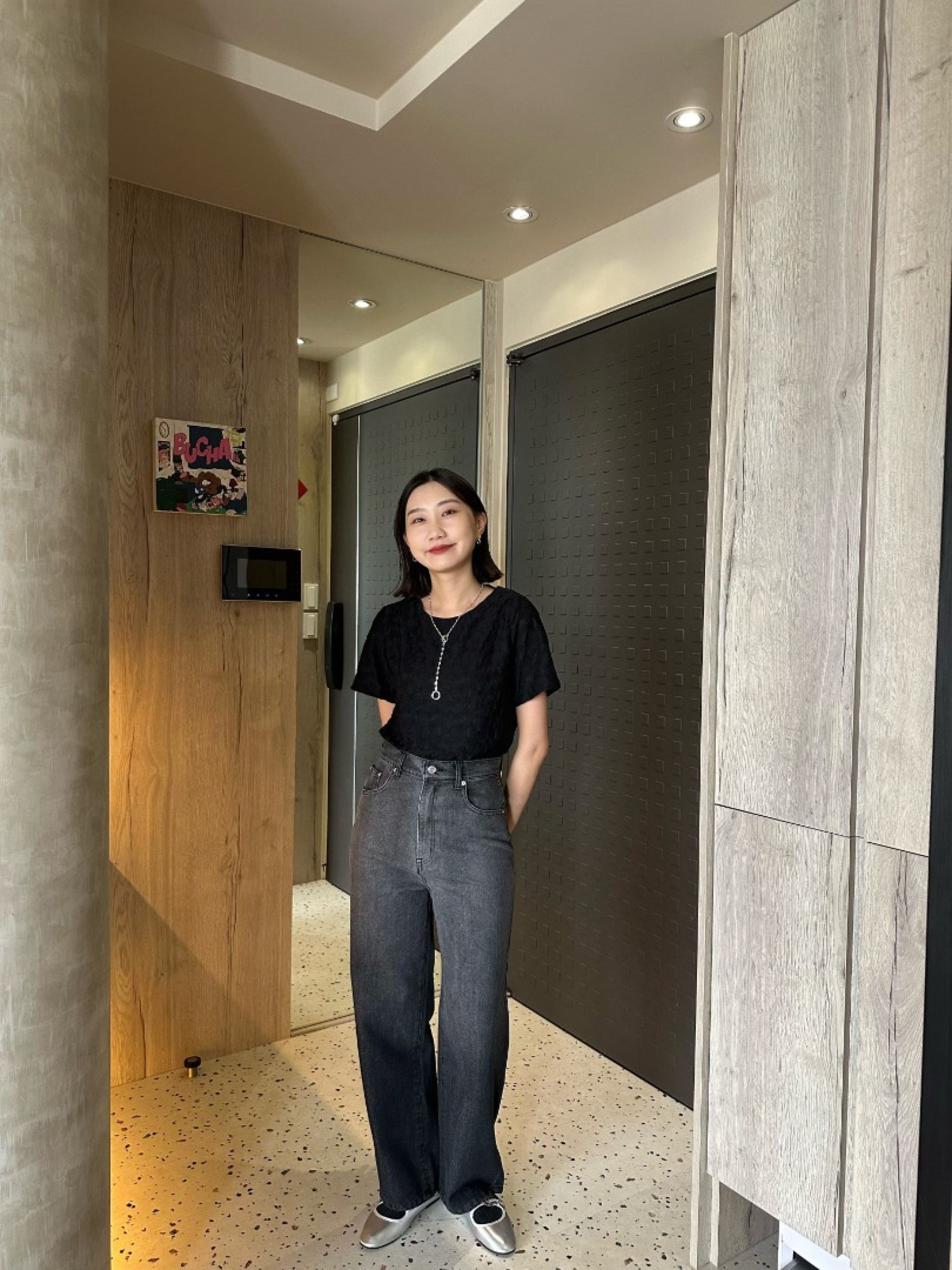 🇯🇵彈性立體感紋理短T/咖&黑