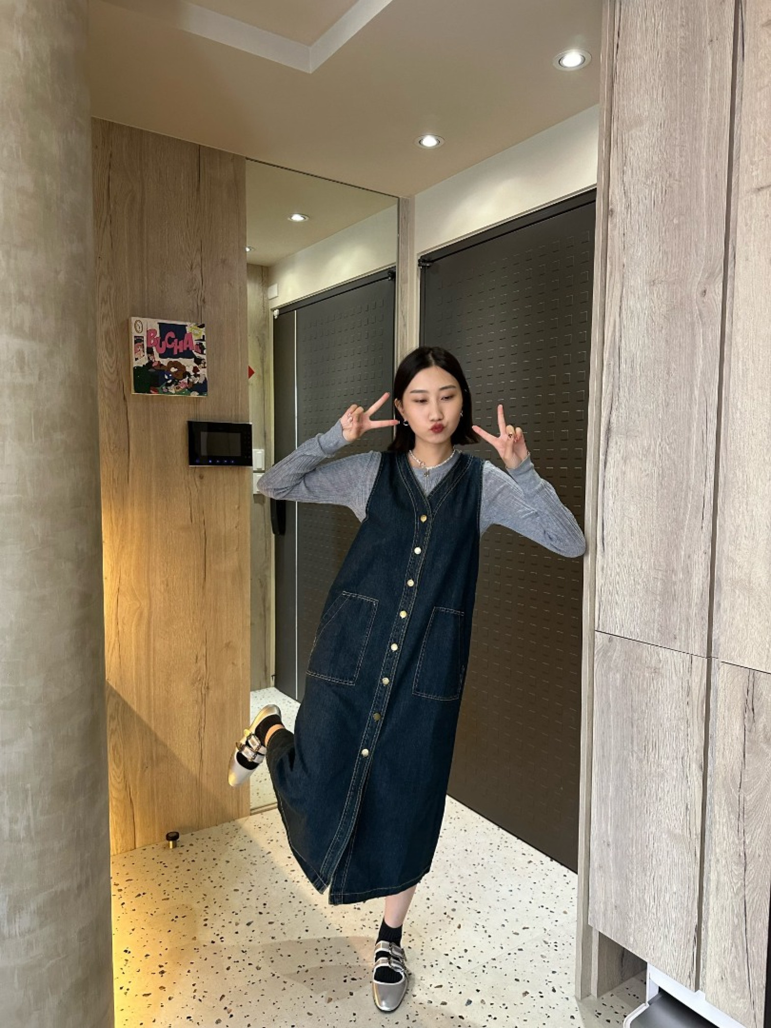 🇯🇵百搭羅紋透透衫/灰