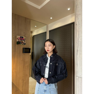 🇯🇵時髦短版牛仔外套/深藍