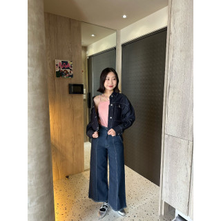 🇯🇵時髦短版牛仔外套/深藍