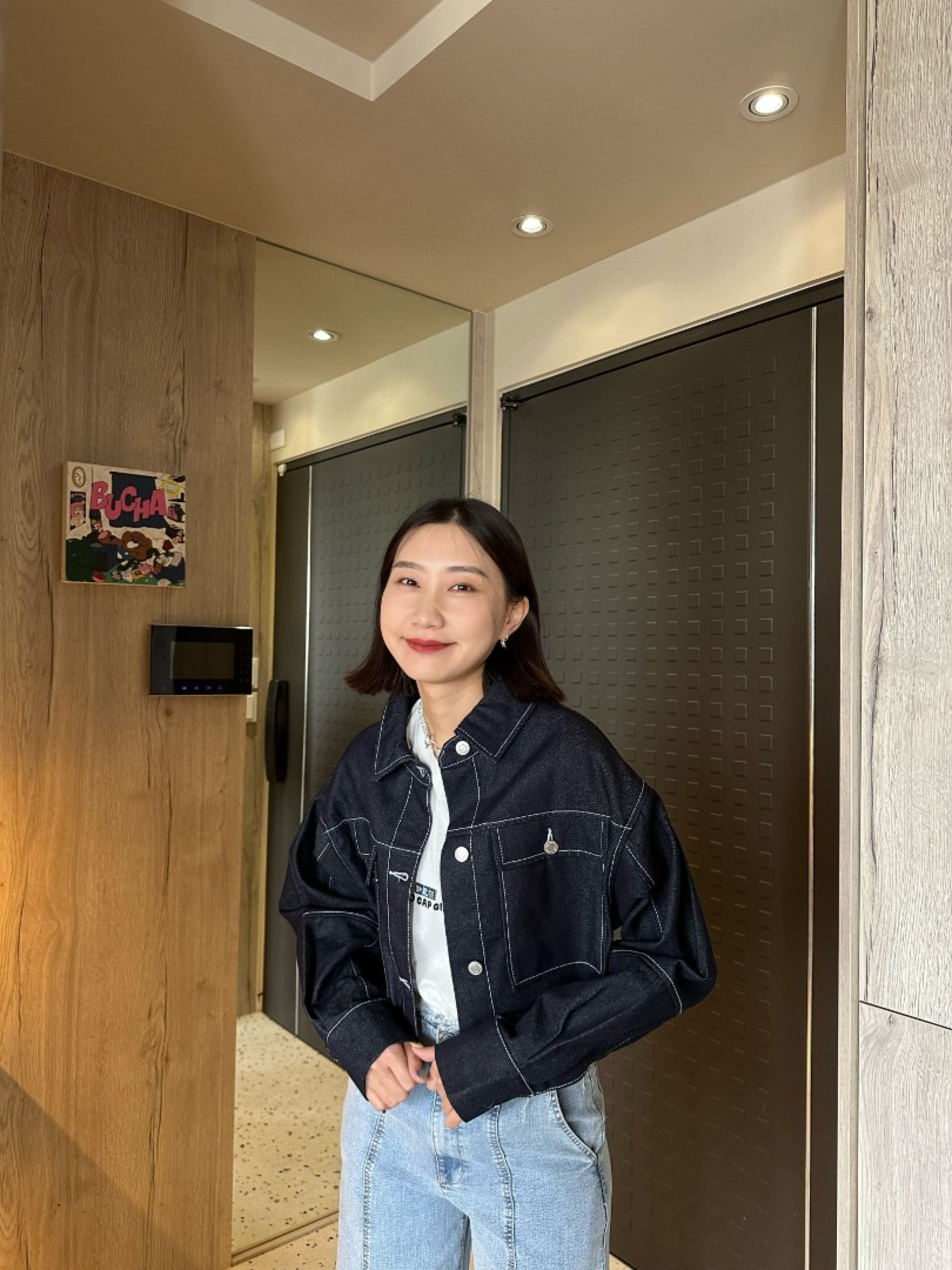 🇯🇵時髦短版牛仔外套/深藍