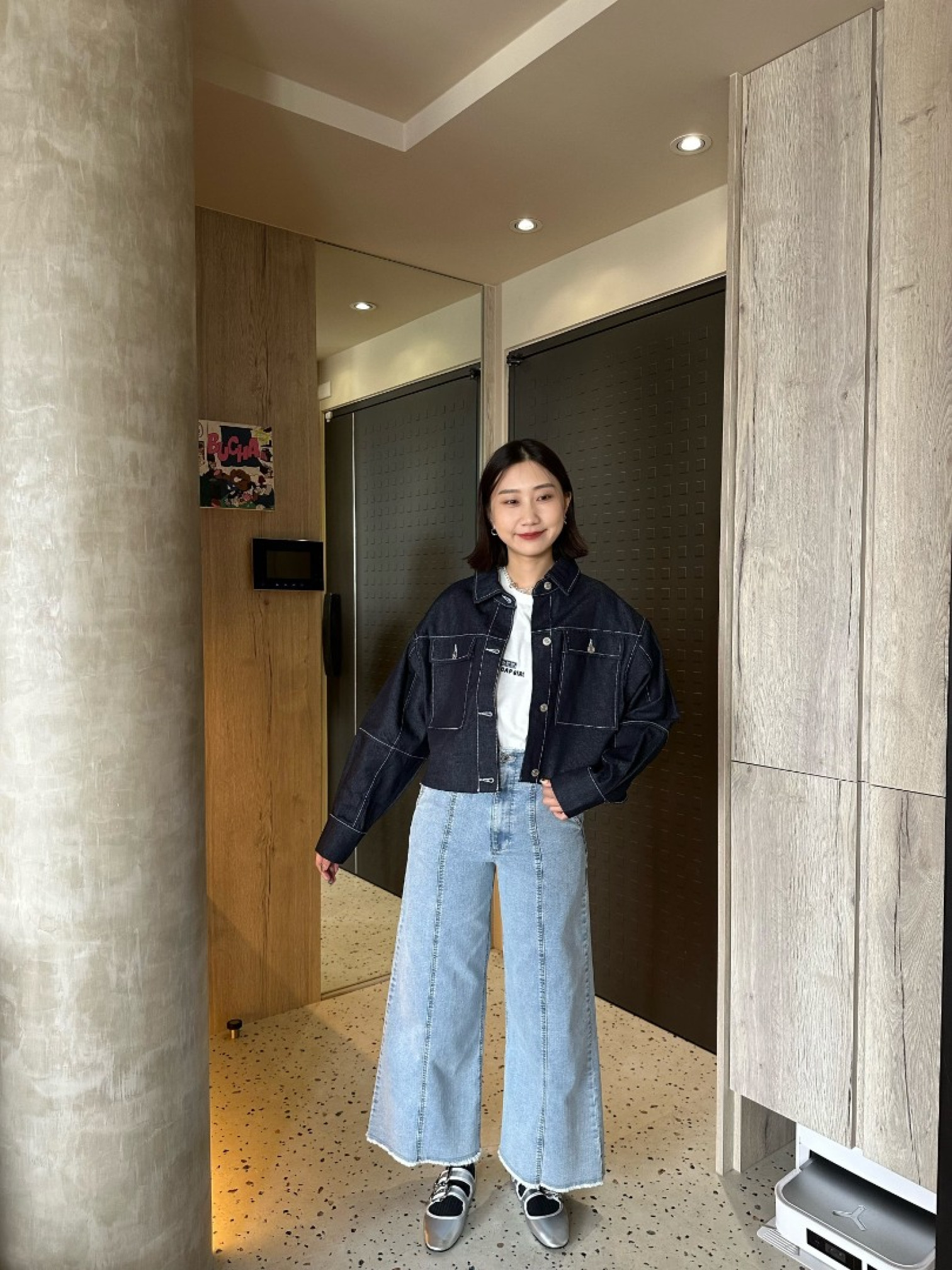 🇯🇵時髦短版牛仔外套/深藍