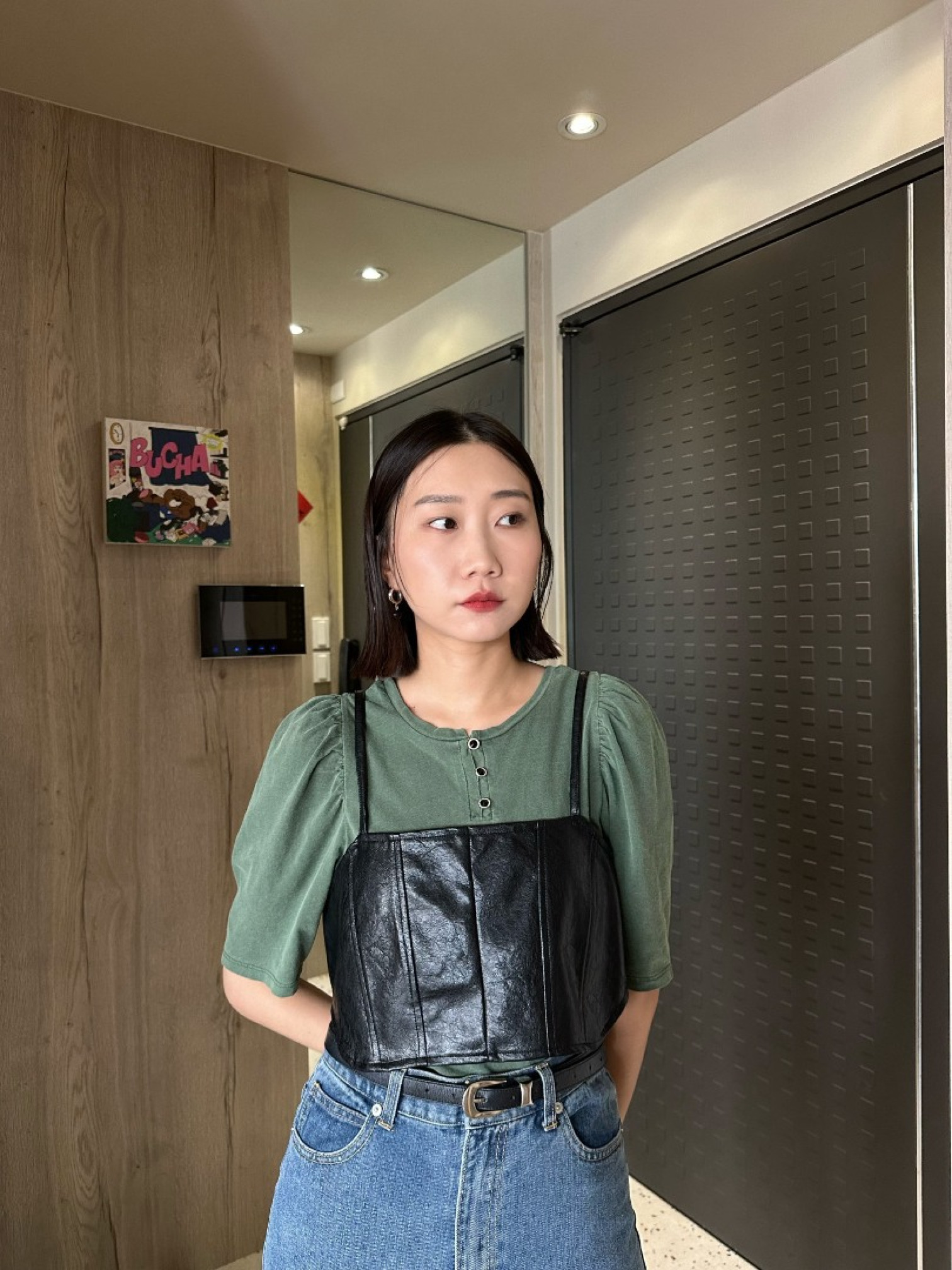 🇯🇵時髦皮革背心/黑