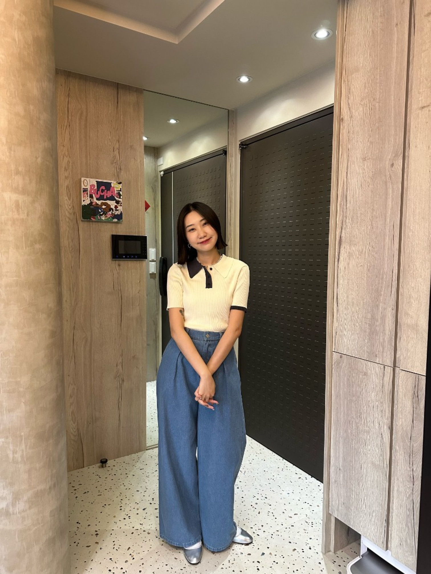 🇯🇵春夏原色牛仔寬褲/M