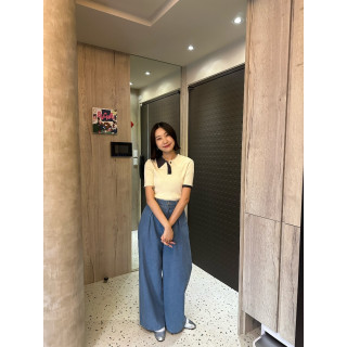 🇯🇵春夏原色牛仔寬褲/M