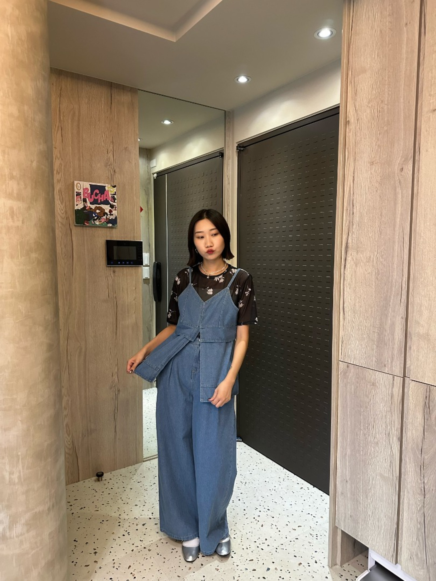 🇯🇵春夏原色牛仔寬褲/M