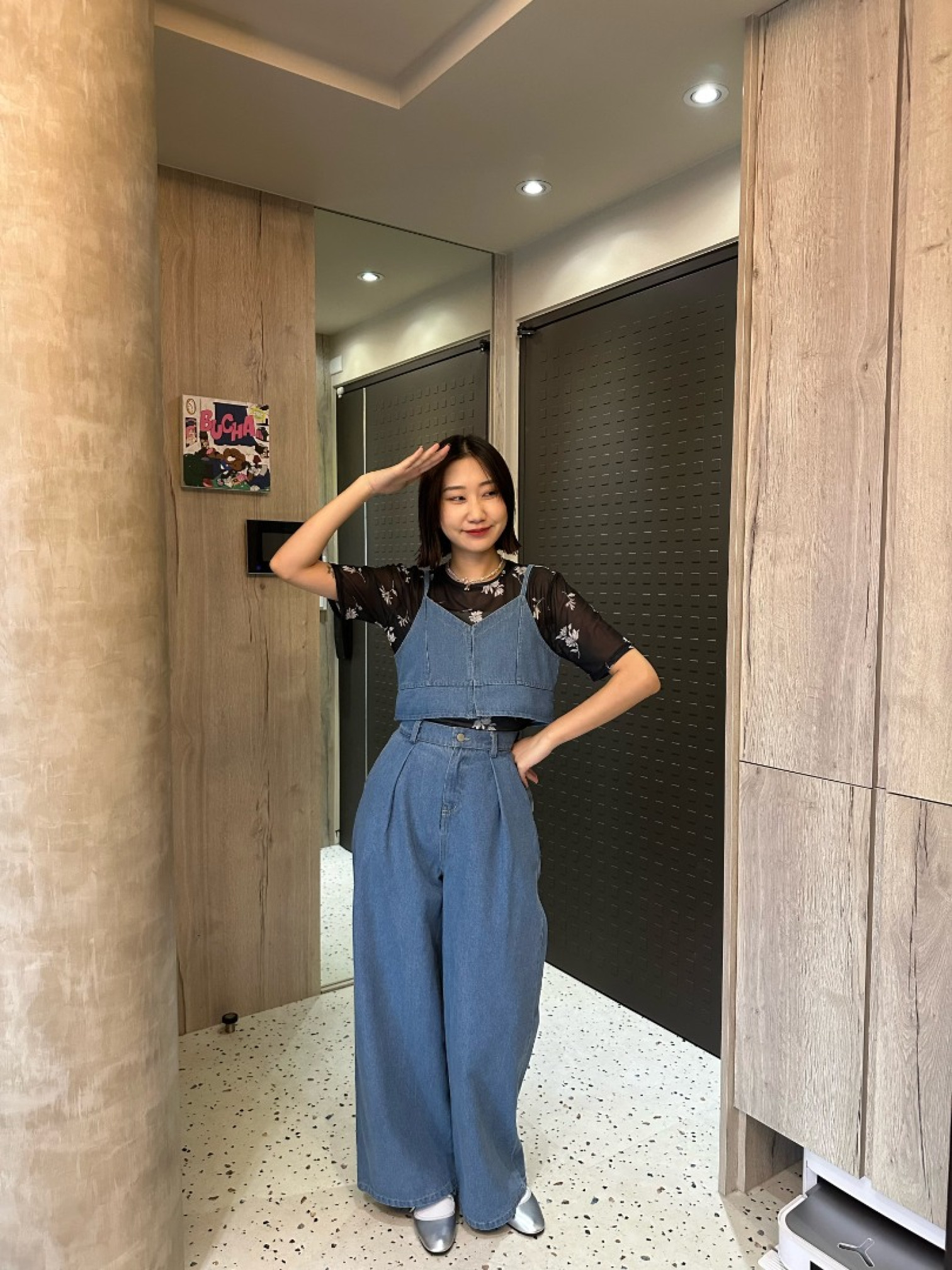 🇯🇵春夏原色牛仔寬褲/M