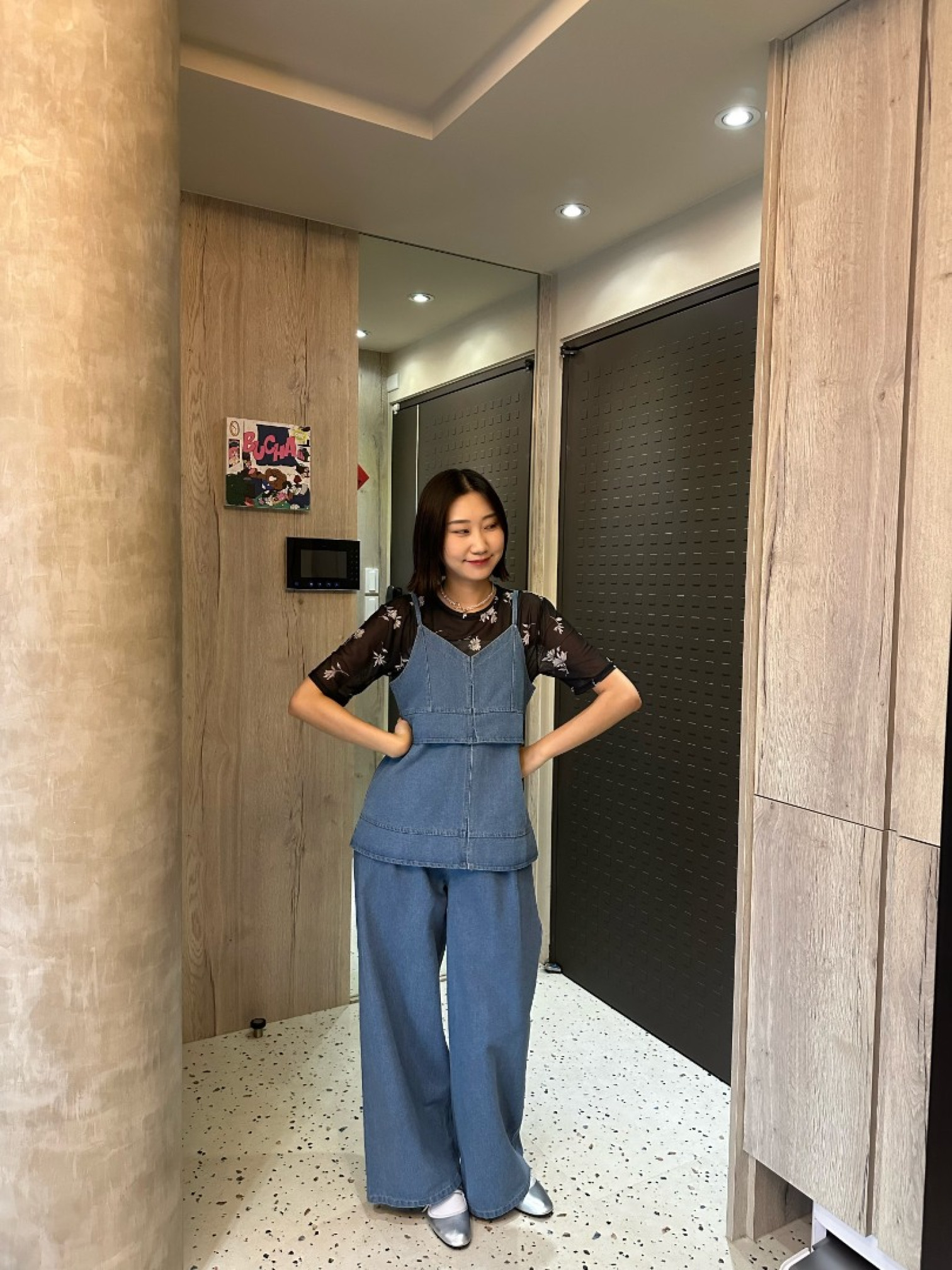 🇯🇵春夏原色牛仔寬褲/M