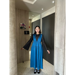 🇯🇵立體毛呢喇叭寬袖上衣/黑