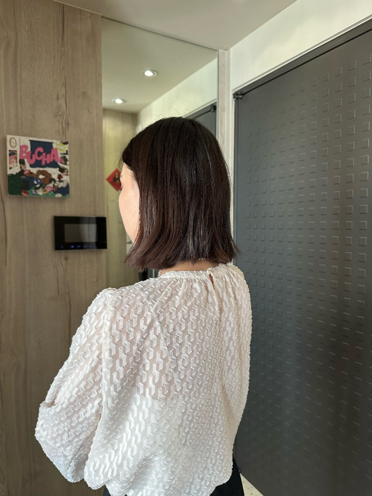 🇯🇵立體毛呢喇叭寬袖上衣/黑