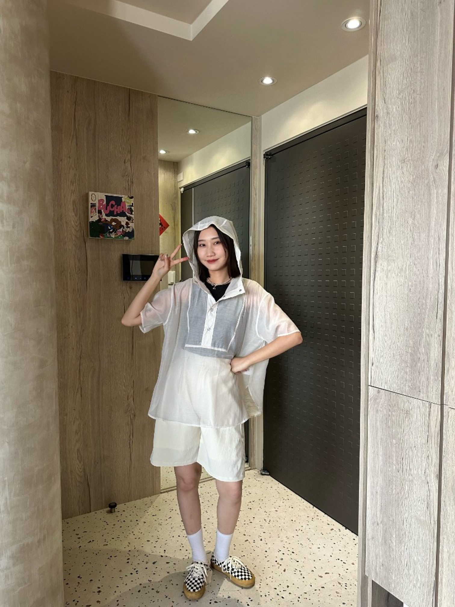 🇯🇵運動風連帽透透上衣