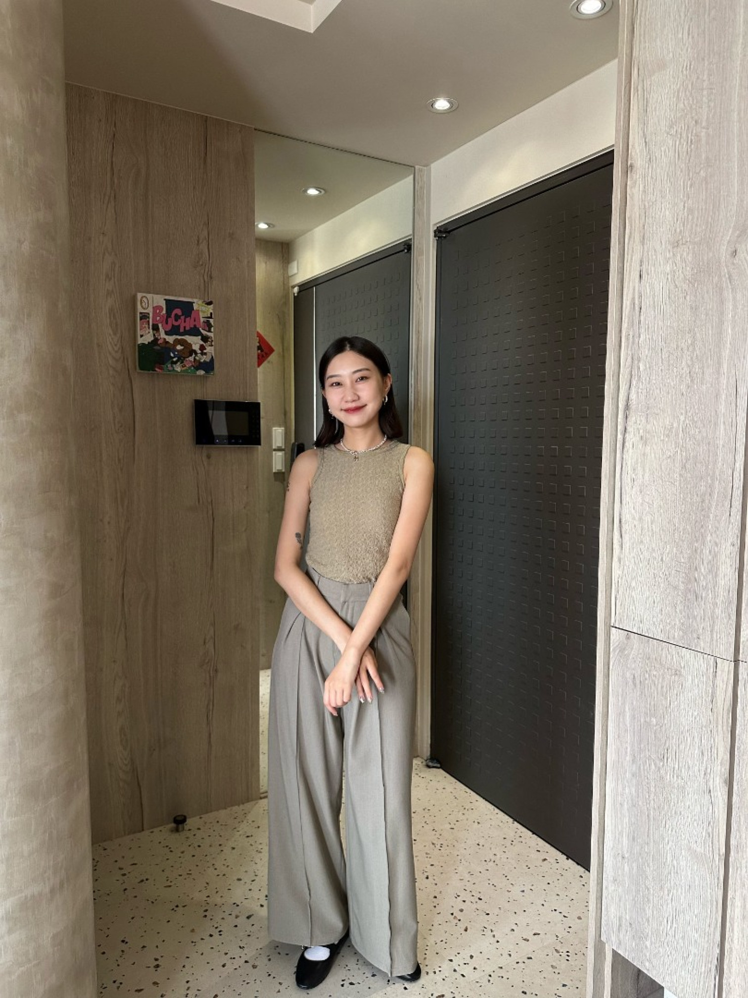 🇯🇵挺版時髦中線寬褲/兩色S