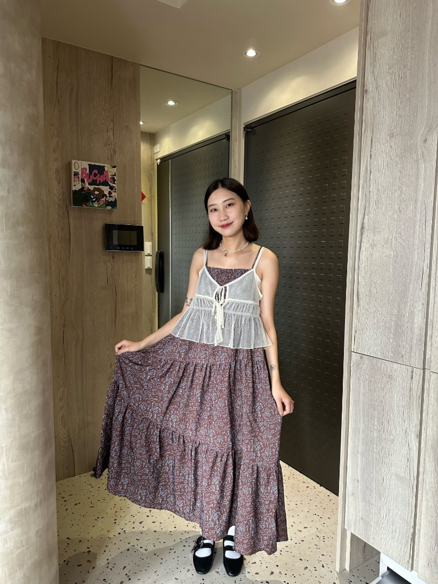 🇯🇵滿版撞色花花吊帶洋裝/兩色