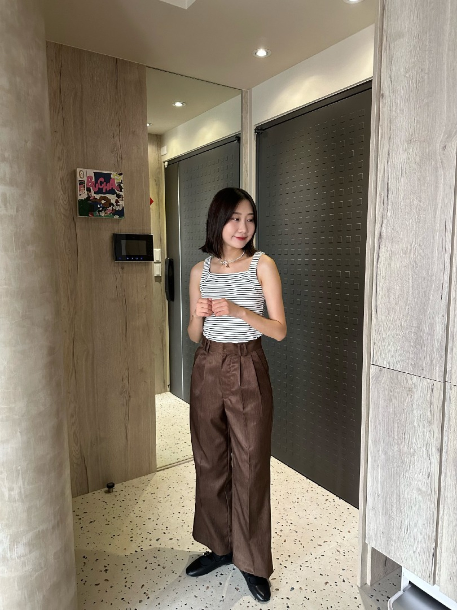 🇯🇵自帶高級光の壓摺西裝褲/深棕