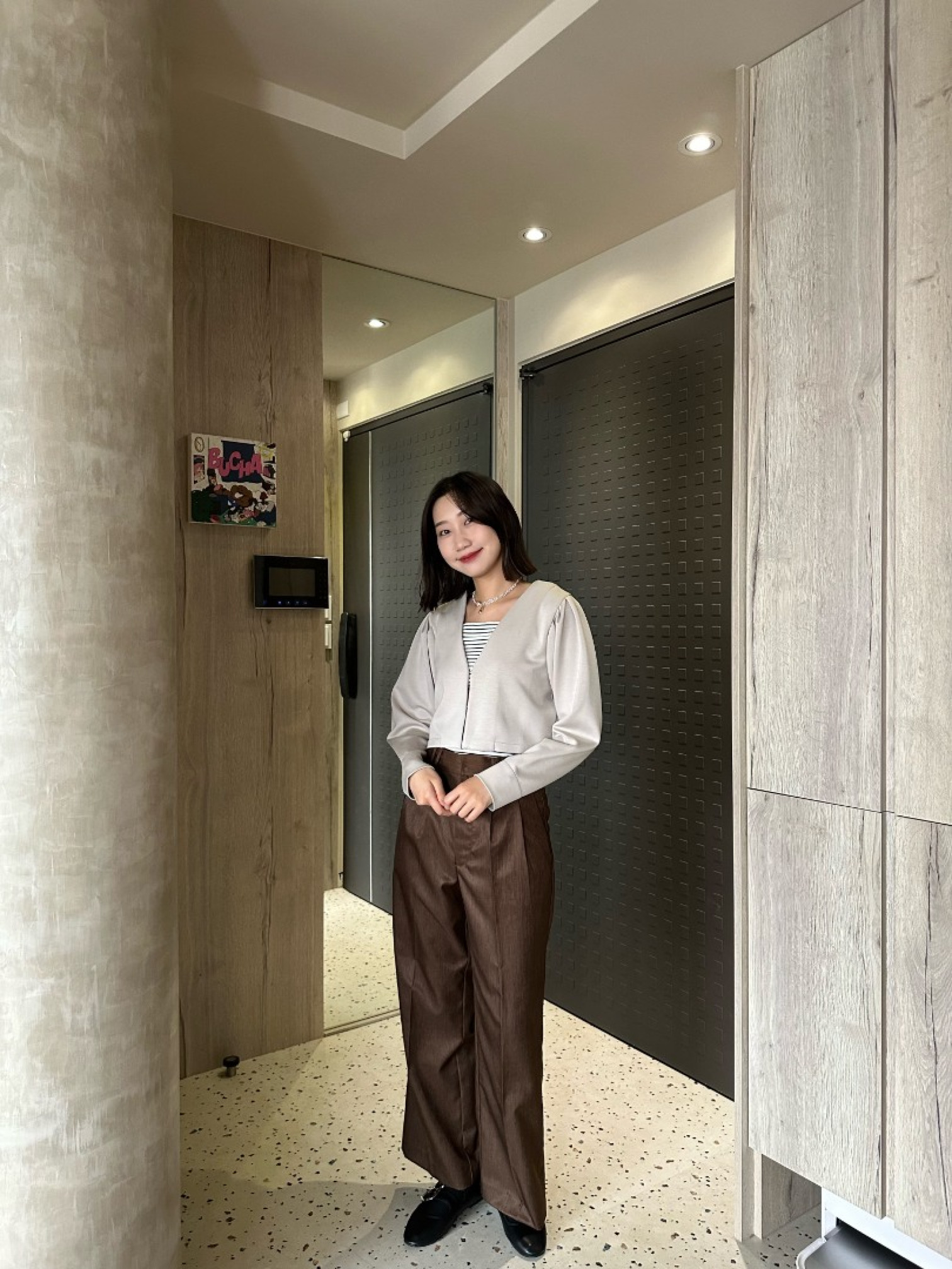 🇯🇵自帶高級光の壓摺西裝褲/深棕