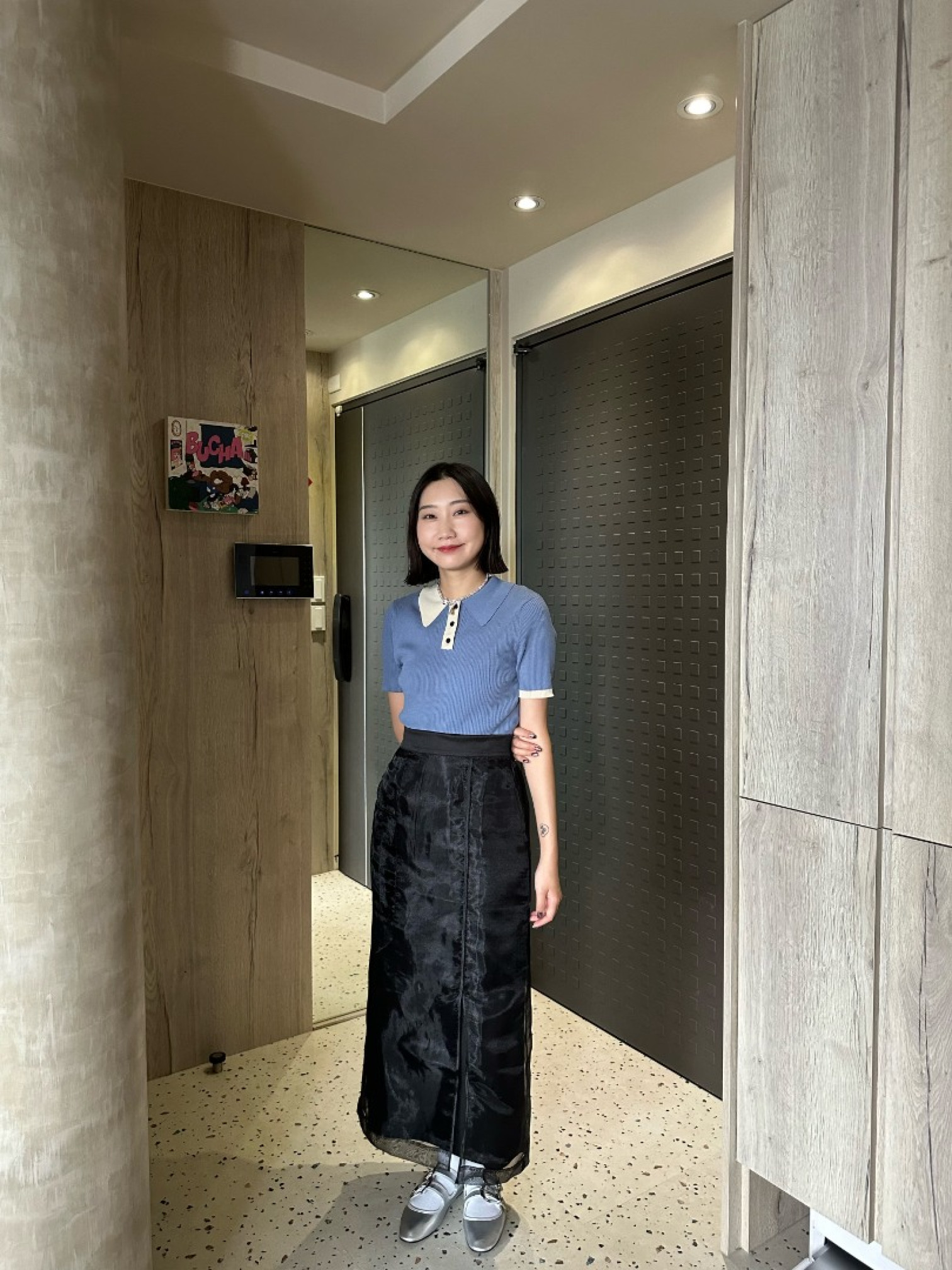 🇯🇵撞色POLO針織衫/白&藍