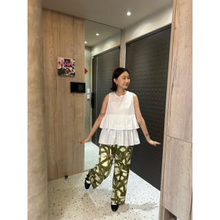 🇯🇵時髦油畫渲染寬褲/綠