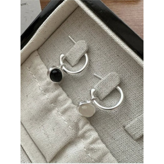 🇯🇵純銀寶石耳環/黑