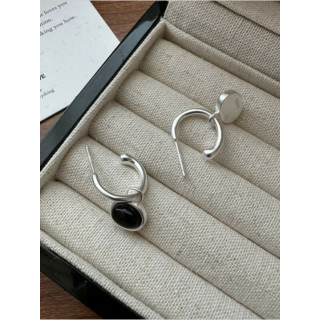 🇯🇵純銀寶石耳環/黑
