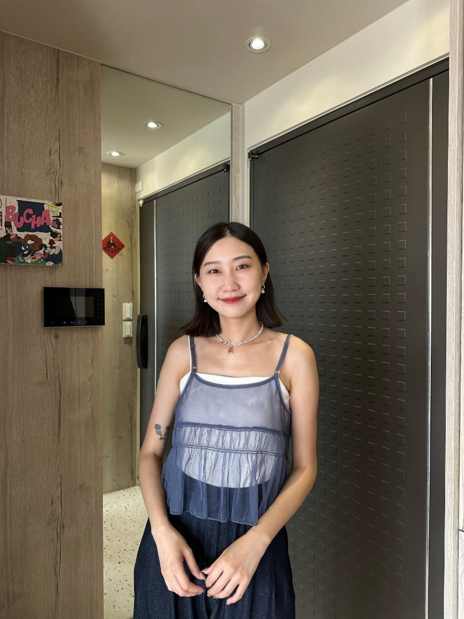 🇯🇵純銀寶石耳環/黑