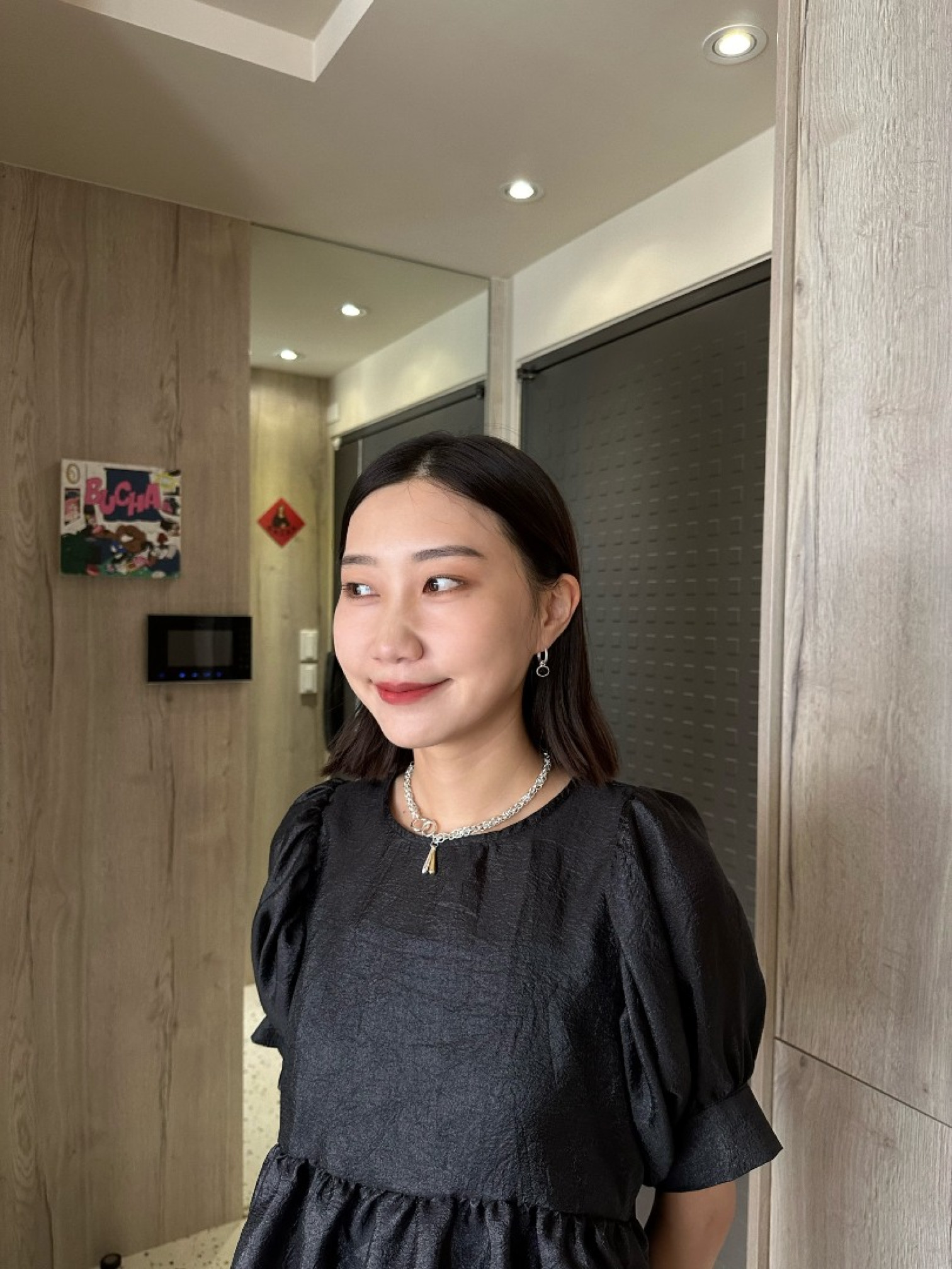 🇯🇵純銀寶石耳環/黑