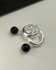 🇯🇵純銀黑瑪瑙球耳環