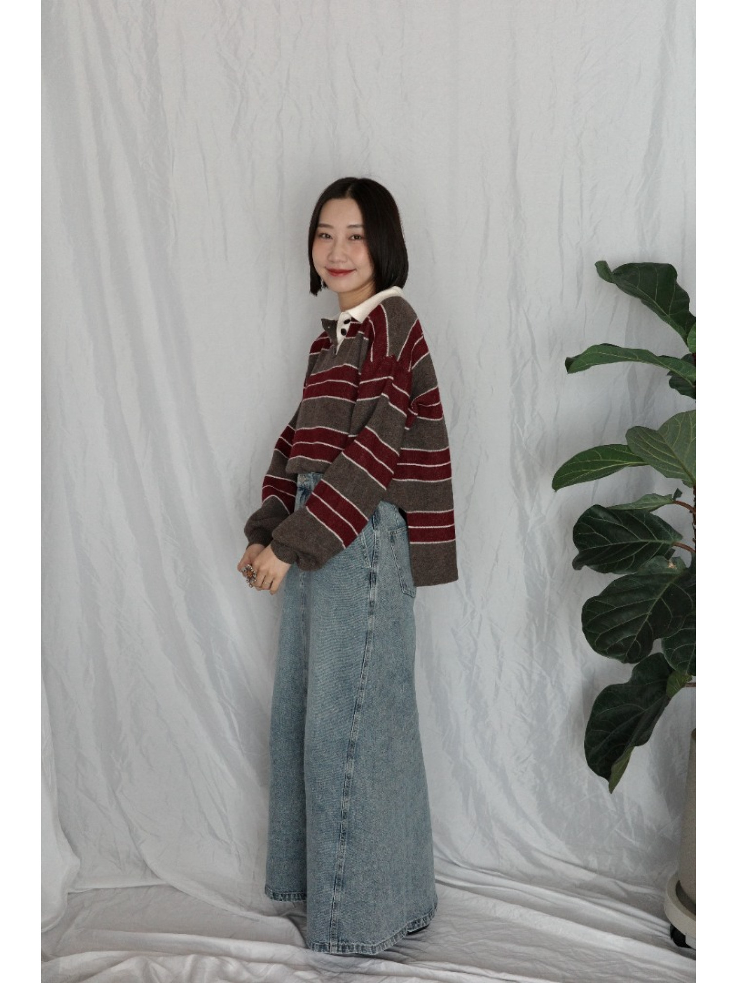 JP｜經典百搭針織橄欖球衫/紅棕