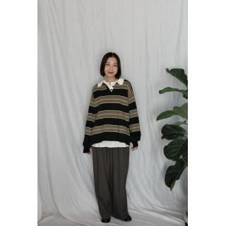 JP｜經典百搭針織橄欖球衫/黑咖