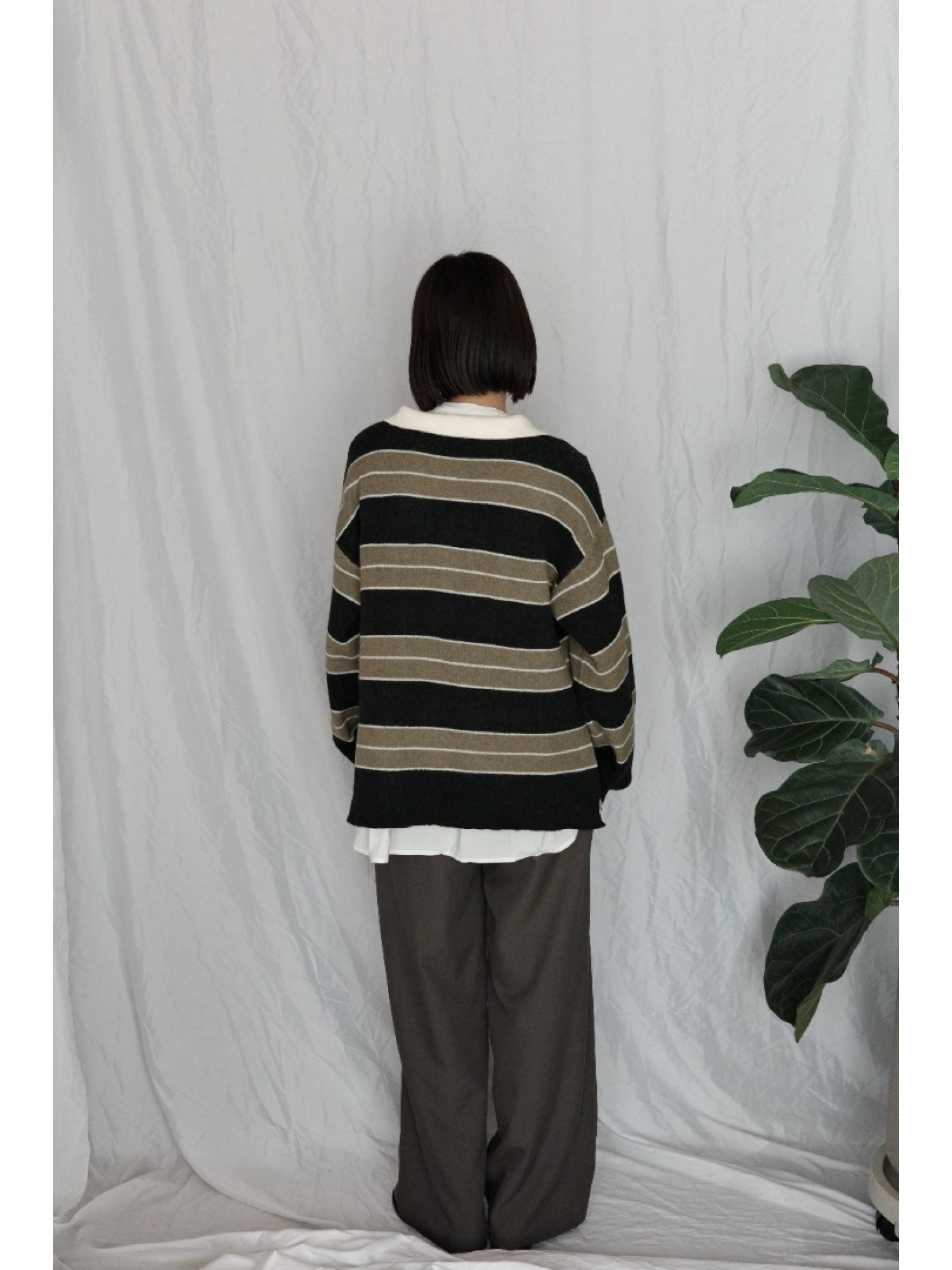 JP｜俐落收腰打褶西裝褲/灰咖M-L