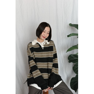 JP｜經典百搭針織橄欖球衫/黑咖
