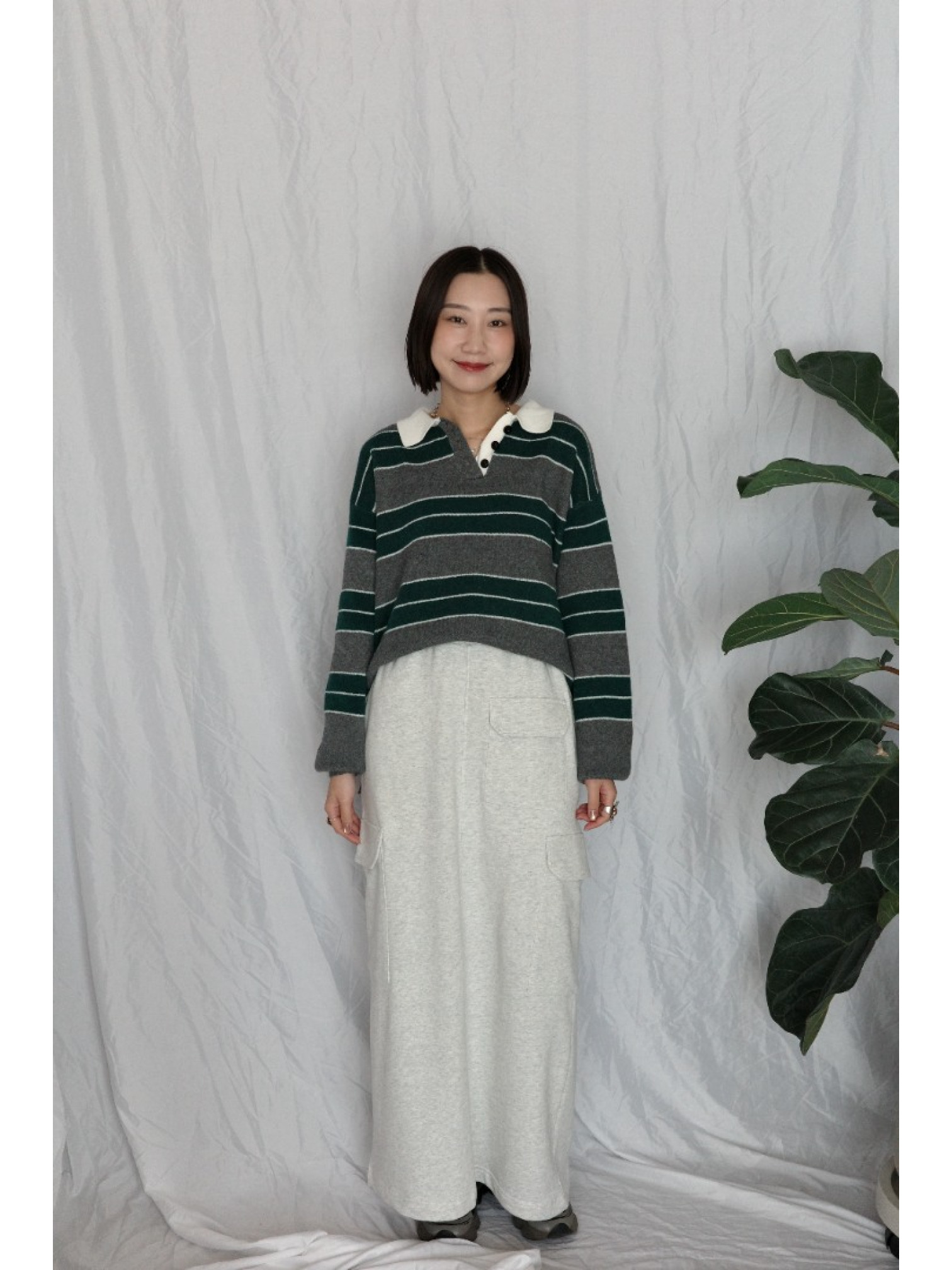 JP｜經典百搭針織橄欖球衫/灰綠