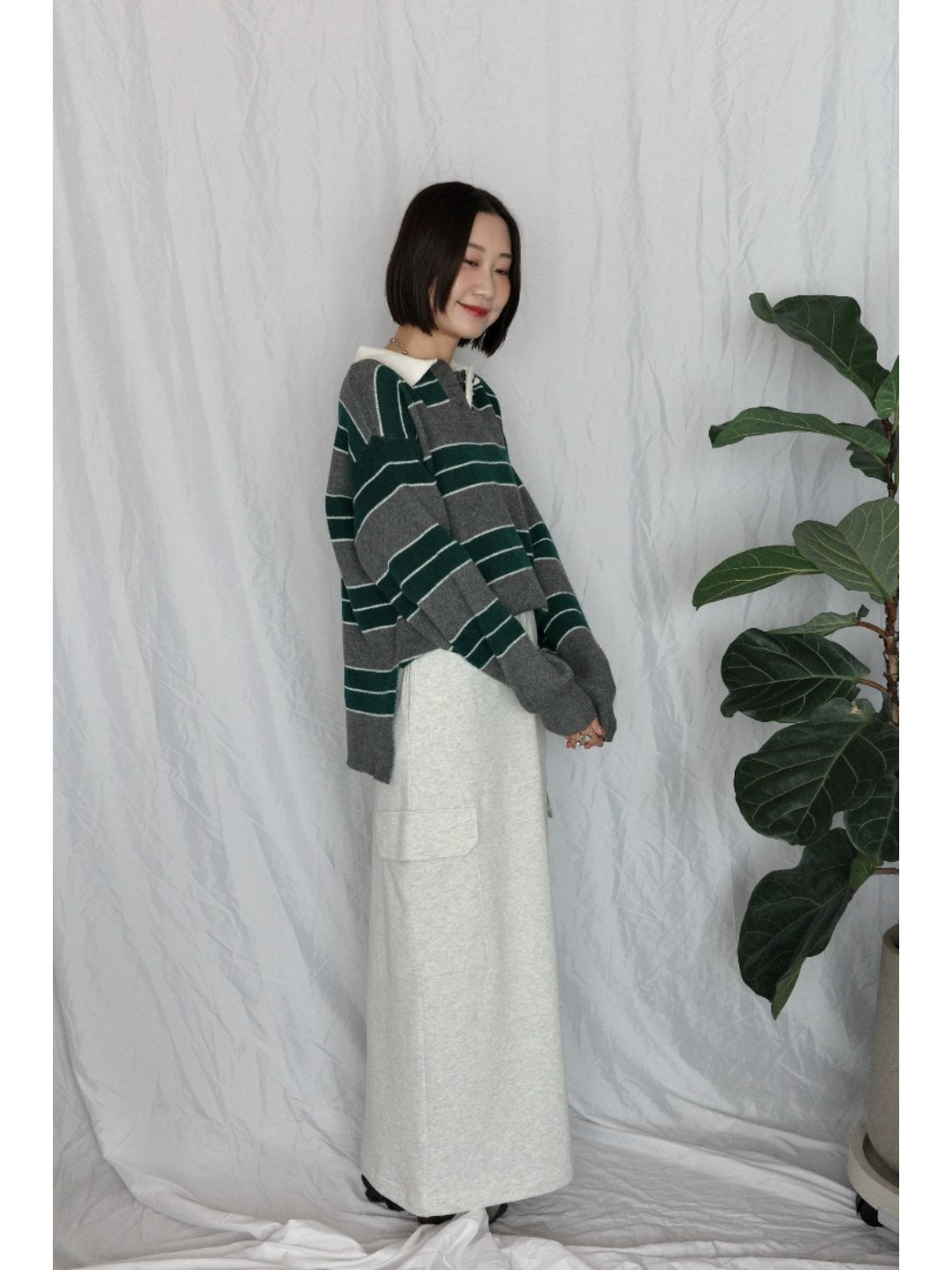 JP｜率性工裝感棉裙/燕麥M-L