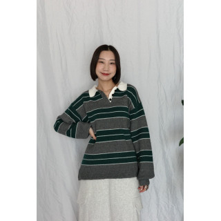 JP｜經典百搭針織橄欖球衫/灰綠