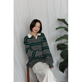 JP｜經典百搭針織橄欖球衫/灰綠