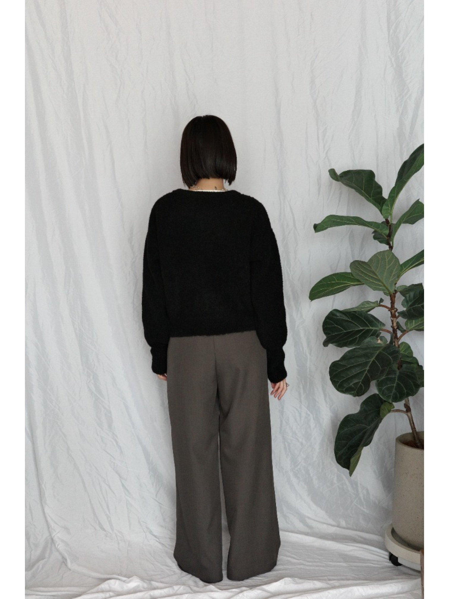 JP｜俐落收腰打褶西裝褲/灰咖M-L