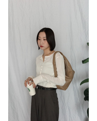 JP｜啞光天鵝絨上衣/象牙白