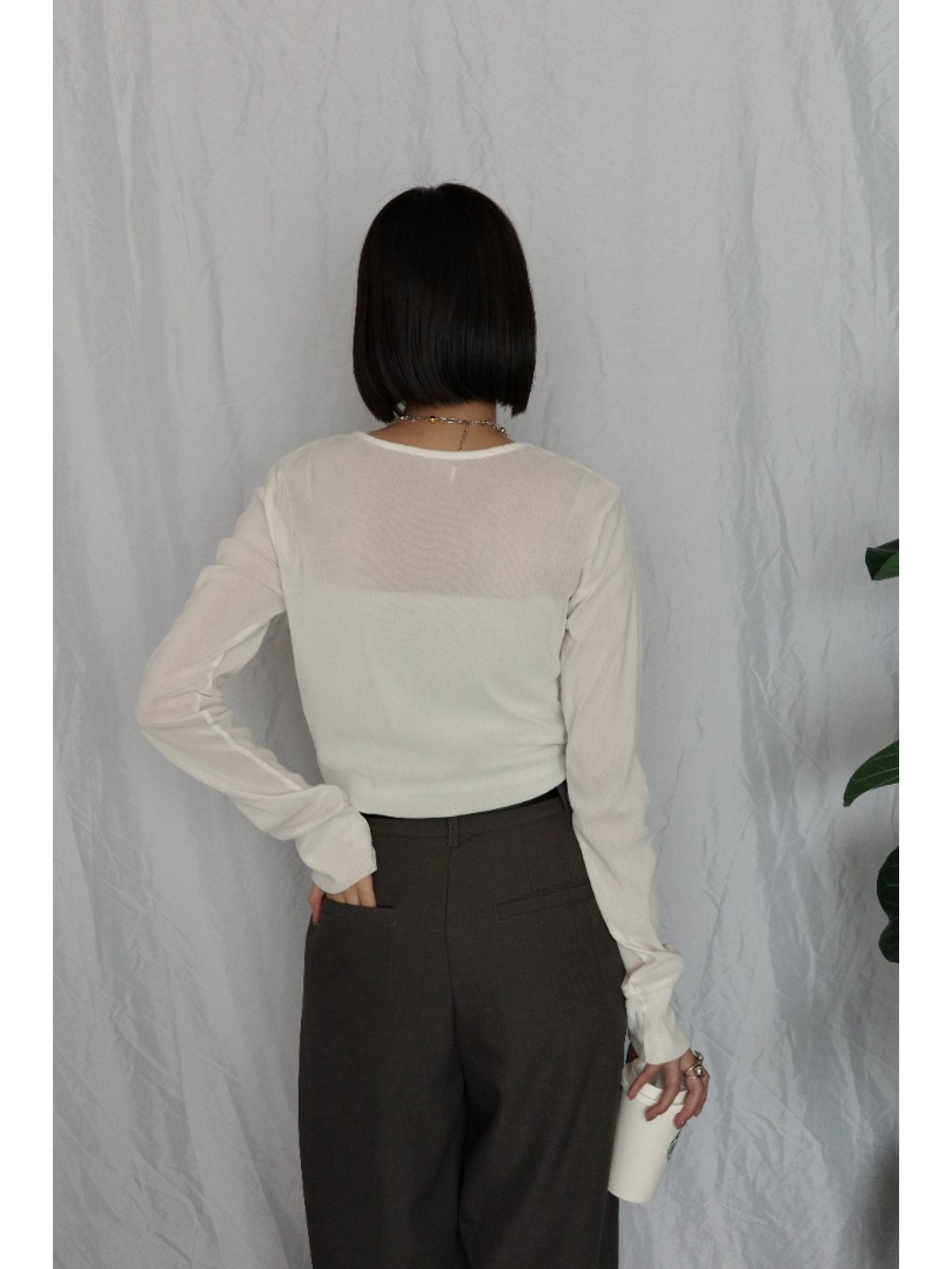 JP｜俐落收腰打褶西裝褲/灰咖M-L