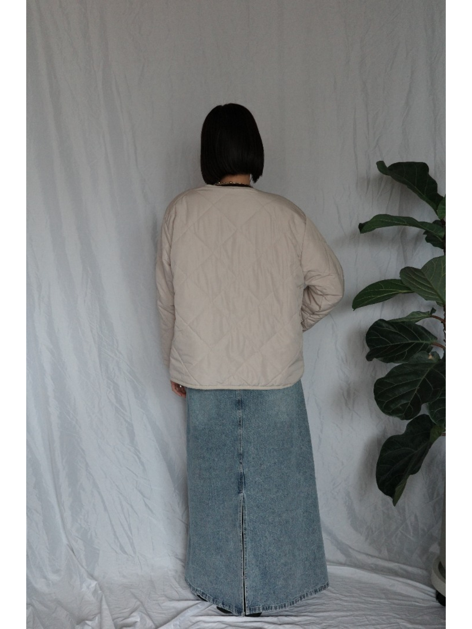 JP｜2way雙面穿波浪紋毛呢外套/米