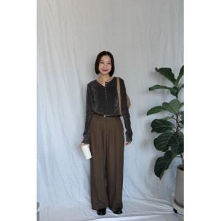 JP｜俐落收腰打褶西裝褲/咖M-L