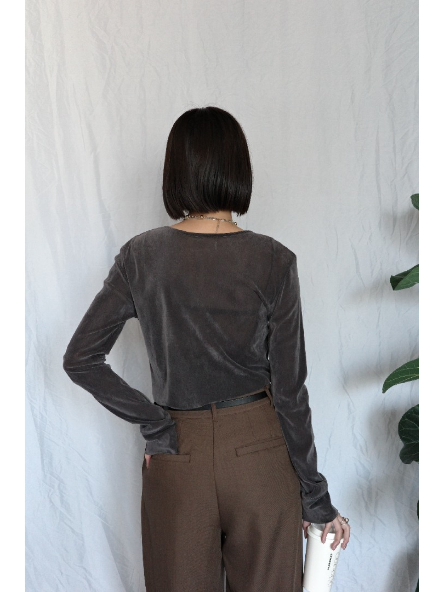 JP｜俐落收腰打褶西裝褲/咖M-L