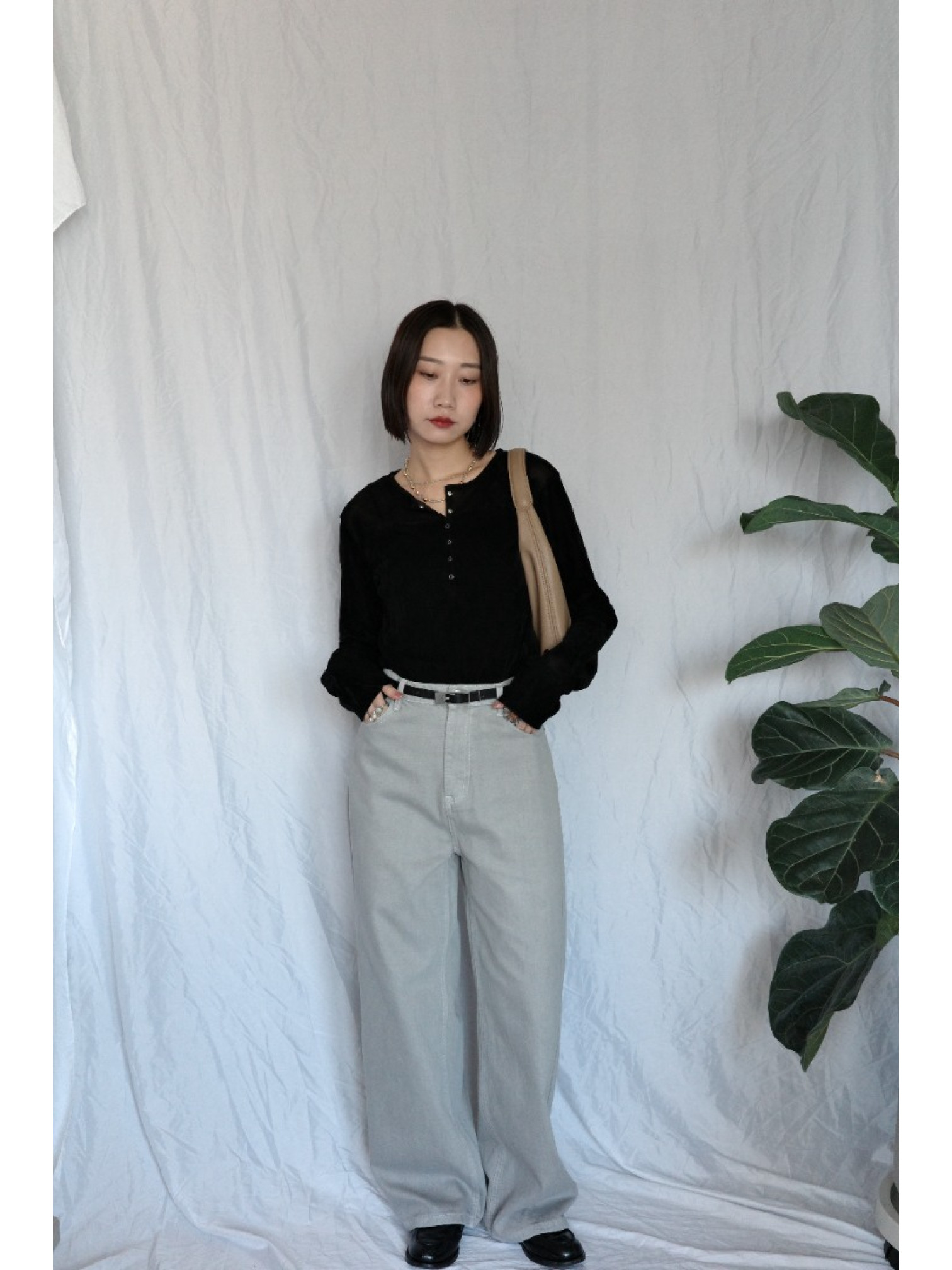 JP｜時髦冰灰牛仔褲/S-XL