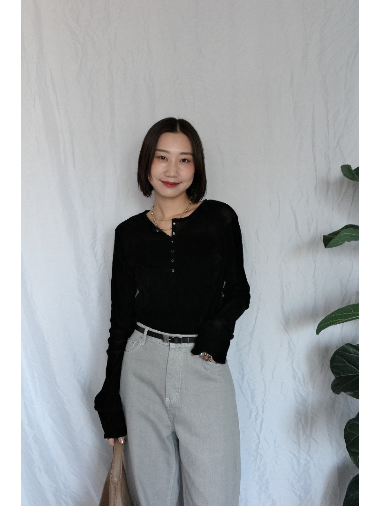 JP｜啞光天鵝絨上衣/黑