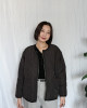JP｜2way雙面穿波浪紋毛呢外套/黑