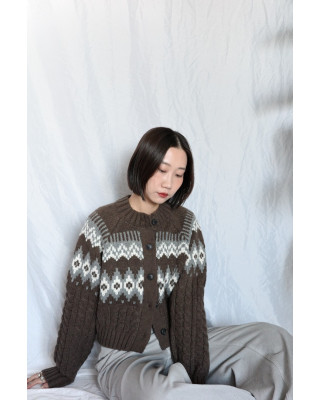 JP｜2way向心提花針織衫/咖