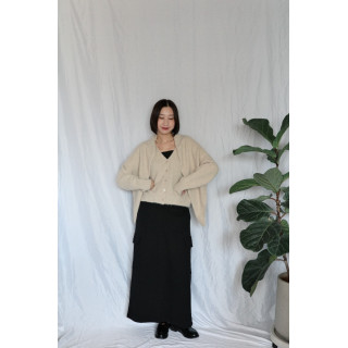 JP｜率性工裝感棉裙/黑M-L